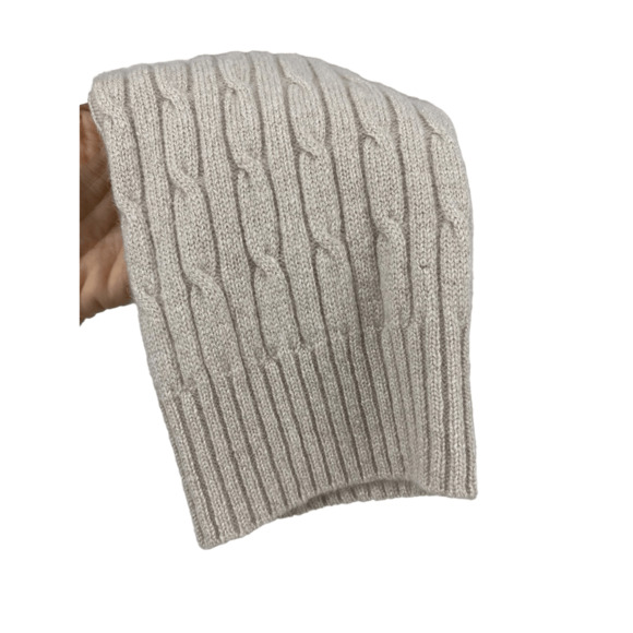 Charter Club Women’s V neck Knit Sweater Cashmere Angora Cable Knit Neutral - Picture 7 of 8